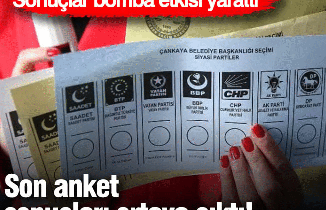 Son anket sonuçları ortaya çıktı! Sonuçlar bomba etkisi yarattı