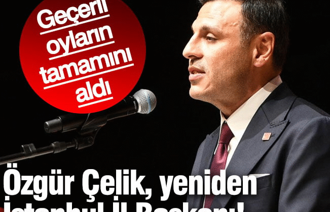 Görevden alınıp mahkemeye verilen Özgür Çelik olağanüstü il kongresinde 389 oyun tamamını alarak yeniden İstanbul İl Başkanı oldu