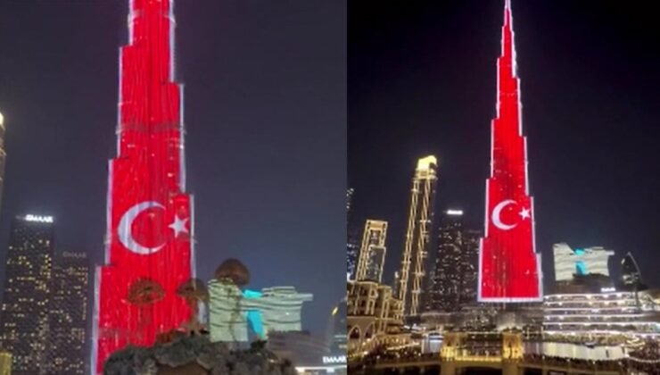 Dünyanın en yüksek gökdeleni Türk bayrağına büründü