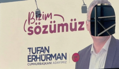 Erhürman’ın seçim afişine kimliği belirsiz kişi/ler tarafından çirkin saldırı!