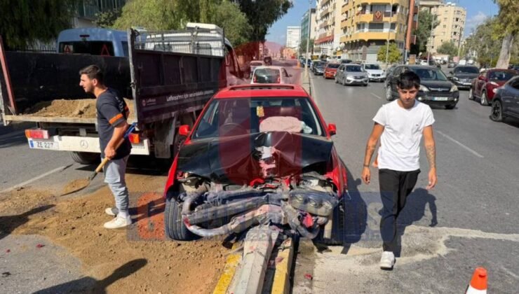 Lefkoşa'da kaza… Şans eseri yaralanan olmadı!