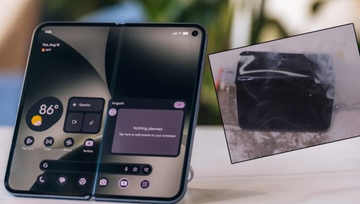 Popüler markanın katlanabilir telefonu alev aldı! Katlanırken patladı