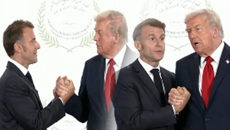 Trump ve Macron arası kol güreşi! Gazze zirvesinde ilginç anlar