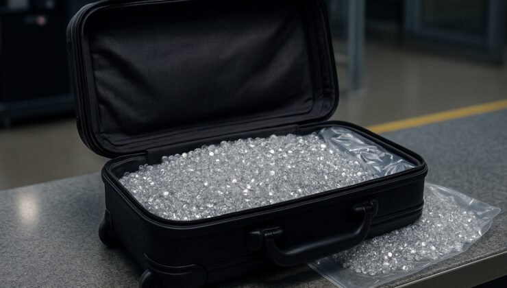 Havalimanında yolcunun el bagajının içinden 11 bin elmas çıktı!