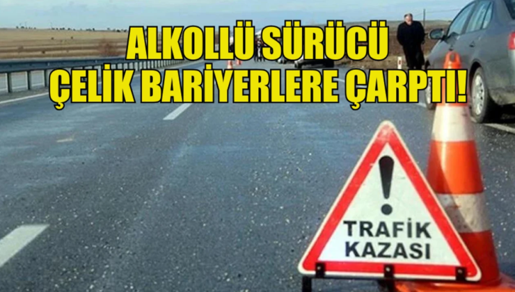 Girne’de alkollü sürücü Çelik bariyerlere çarptı, kazada şans eseri yaralanan olmadı