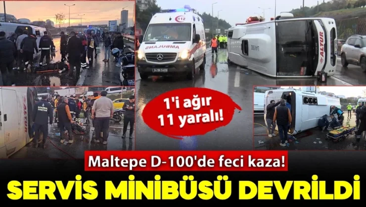 feci kaza! Servis minibüsü devrildi: 1’i ağır 11 kişi yaralandı