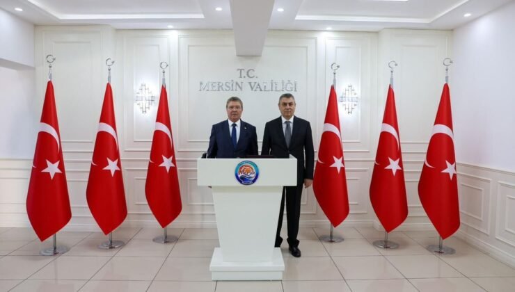 Başbakan Üstel, Mersin Valisi Toros'u ziyaret etti