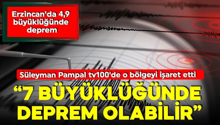 AFAD duyurdu! Erzincan’da 4,9 büyüklüğünde deprem!