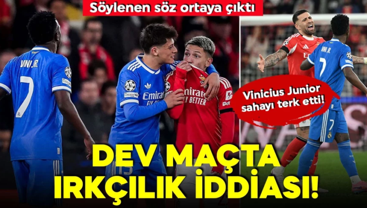 Benfica- Real Madrid maçında ırkçılık iddiası! Ortalık karıştı: Vinicius Junior sahayı terk etti! Söylenen söz ortaya çıktı