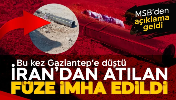 MSB açıkladı: İran’dan ateşlenen füze imha edildi