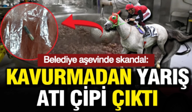 Belediye aşevinde skandal: Kavurmadan yarış atı çipi çıktı