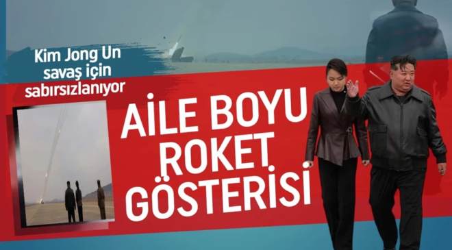 Asya karıştı! Kuzey Kore’den gövde gösterisi! Kim Jong Un kızıyla izledi: Savaş provası