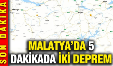 Malatya’da 5 dakika içinde iki deprem