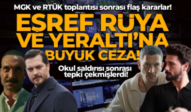 RTÜK ekrandaki şiddeti cezasız bırakmadı! Eşref Rüya ve Yeraltı dizisine büyük ceza