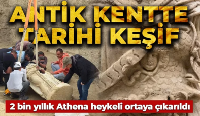 Denizli’de antik kentte tarihi keşif: 2 metrelik Athena heykeli ortaya çıkartıldı