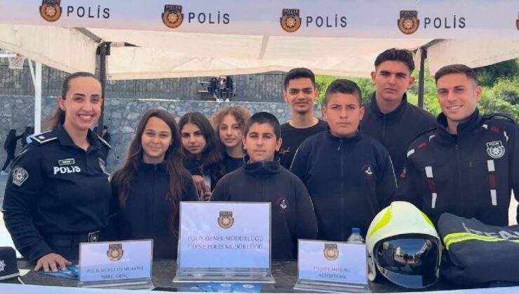 Lapta'daki kariyer gününde polis ve itfaiye meslekleri tanıtıldı