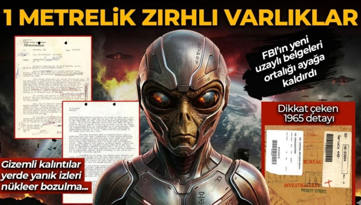 FBI’ın uzaylı belgeleri ortalığı ayağa kaldırdı: 1 metrelik zırhlı varlıklar, gizemli kalıntılar ve nükleer bozulma iddiaları! Yerde yanık izleri dikkat çekti