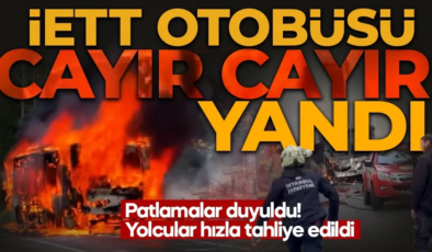 Sarıyer’de İETT otobüsü alev aldı: