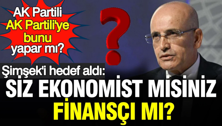 AK Partili, AK Partili Mehmet Şimşek’i sert bir dil ile eleştirerek, Siz ekonomist misiniz, finansçı mı?