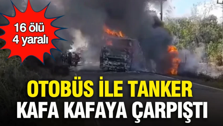 Endonezya’da otobüs ile tanker kafa kafaya çarpıştı: 16 ölü 4 yaralı