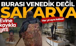 Burası Venedik değil, Sakarya! Kayıkla akraba ziyareti! Yakında gondol da gelir!