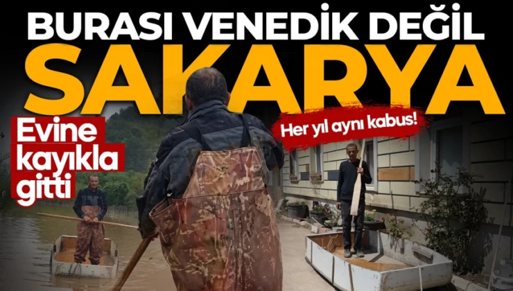 Burası Venedik değil, Sakarya! Kayıkla akraba ziyareti! Yakında gondol da gelir!