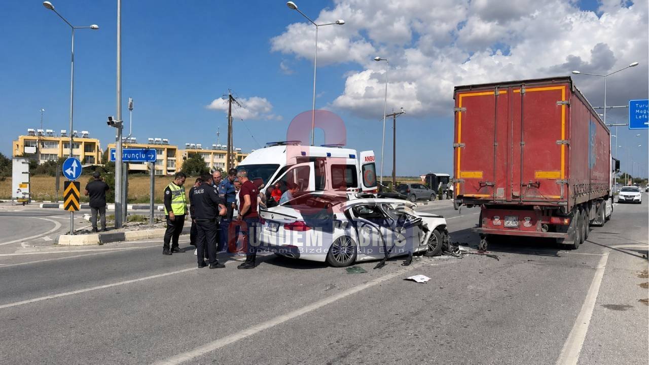 Lefkoşa-Gazimağusa ana yolunda kaza: 1 yaralı
