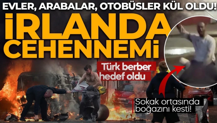 Bıçaklı saldırısı sonra ülke karıştı! Evler, arabalar, araçlar ateşe verildi! Türk berber hedef oldu