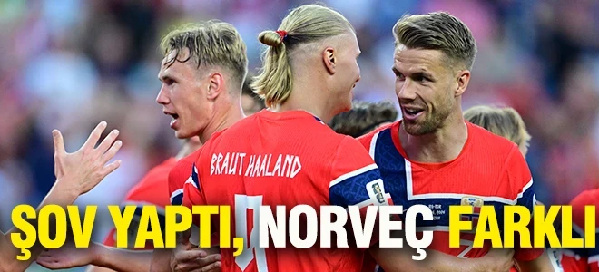 Haaland şov yaptı, Norveç farklı kazandı