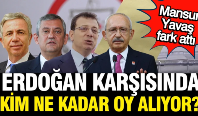 Yavaş, İmamoğlu, Özel ve Kılıçdaroğlu… Erdoğan karşısında kim ne kadar oy alıyor? Son anket