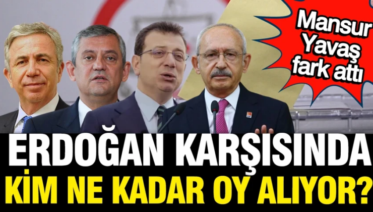 Yavaş, İmamoğlu, Özel ve Kılıçdaroğlu… Erdoğan karşısında kim ne kadar oy alıyor? Son anket