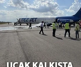 Kırgızistan’da havalimanında korku dolu anlar! Yolcu uçağı kaza yaptı