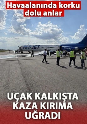 Kırgızistan’da havalimanında korku dolu anlar! Yolcu uçağı kaza yaptı