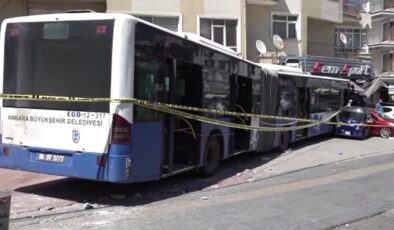 Ankara otobüs sürücünün kontrolünden çıkarak iş yerine girdi: 7 yaralı