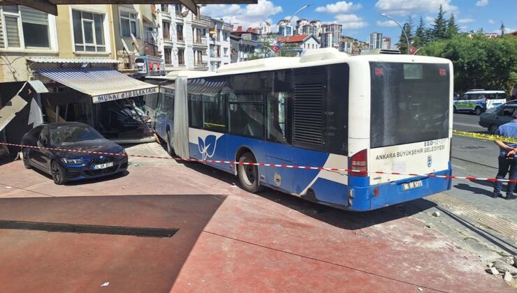 Ankara’da belediye otobüsü iş yerine daldı: 7 yaralı