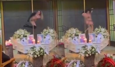 Böyle cenaze görülmedi! Tabutların başında direk dansı yaptı