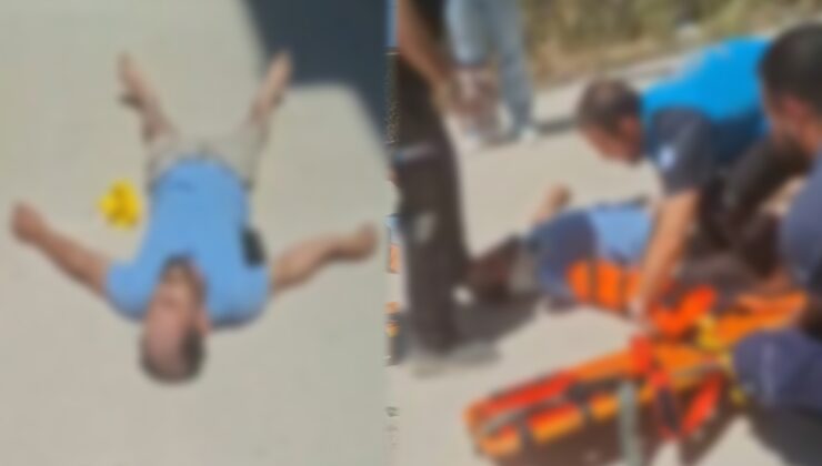 Cam silerken yere düştü!