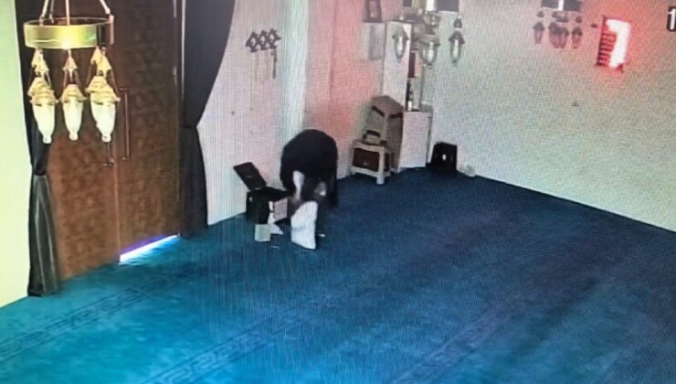 Camideki yardım kutusunu kaldırım taşıyla kırıp 100 bin TL çaldı