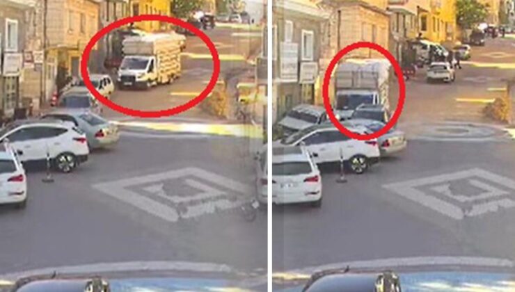 Freni boşalan kamyonet ortalığı birbirine kattı