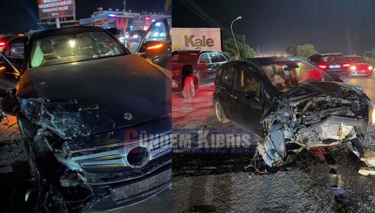 Girne'de Gece Yarısı Kaza: Bir Sürücü Hastaneye Kaldırıldı