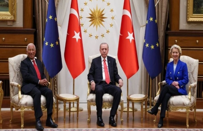AB konsey başkanı Costa ile komisyon başkanı Leyen, Kıbrıs için Erdoğan ile bir araya geldi
