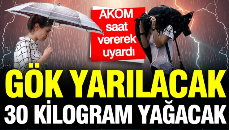 AKOM saat vererek açıkladı: Gök gürültülü sağanak yağış geliyor