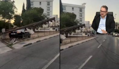 Kaza neticesinde yola devrilen elektrik direği nedeniyle, zor bir gün bizi bekliyor