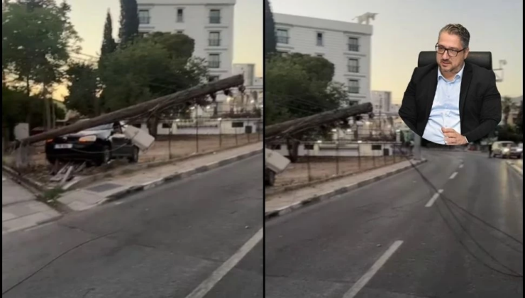 Kaza neticesinde yola devrilen elektrik direği nedeniyle, zor bir gün bizi bekliyor