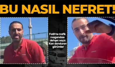 Fatih’te trafik magandası dehşet saçtı: Camı yumruklayıp paramparça etti