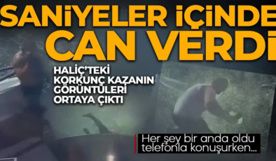 Haliç’teki feci kazanın yeni görüntüleri ortaya çıktı! Her şey bir anda oldu: Telefonla konuşurken…