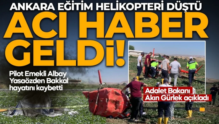 SON DAKİKA | Ankara’da eğitim helikopteri düştü: Ekipler bölgeye sevk edildi! 1 can kaybı