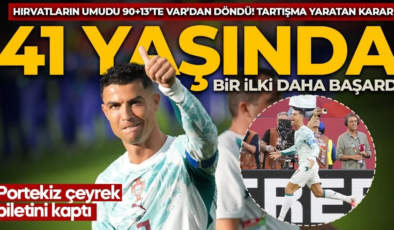 90+13’te büyük şok! Hırvatistan’ın golü VAR’dan döndü! Portekiz çeyrek bileti kaptı: Ronaldo 41 yaşında bir ilki daha başardı