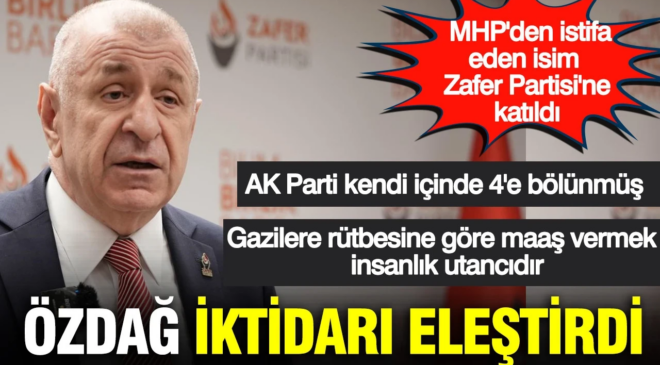 Ümit Özdağ: AK Parti’den tek bir tepki duymadık