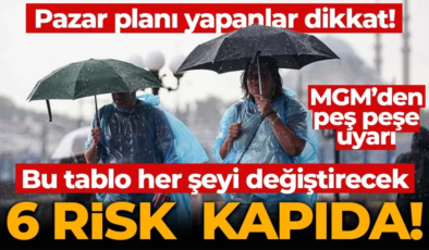 Meteoroloji tek tek saydı! Yağmurla bitmeyecek! 6 riske karşı uyarı